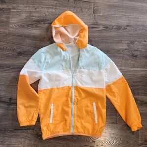 PacSun Orange and Cream Rain Jacket
